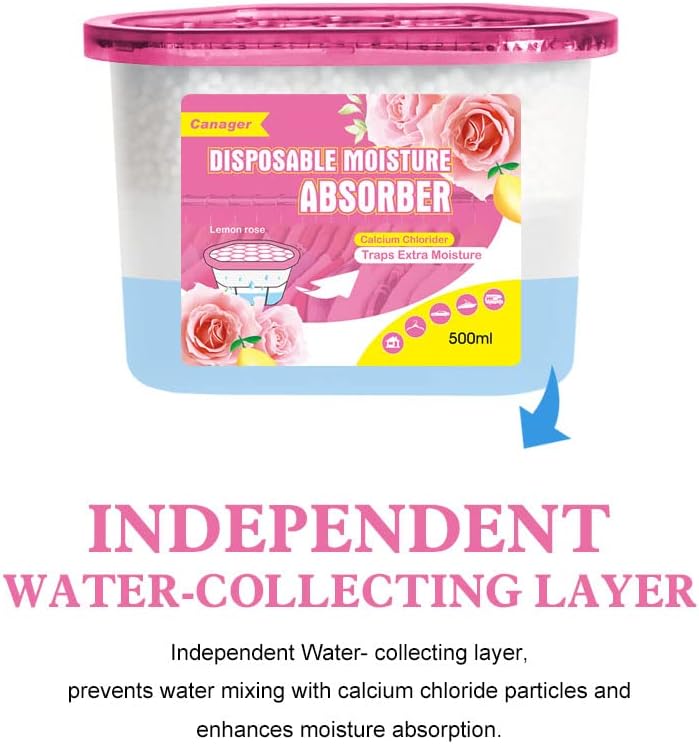 CANAGER Moisture Absorber Box, Lemon Rose-6 packs, Dehumidifier for Closet, Bedroom and Kitchen, Odor Eliminator,Moisture Absorber 12.5 oz. - Image 5